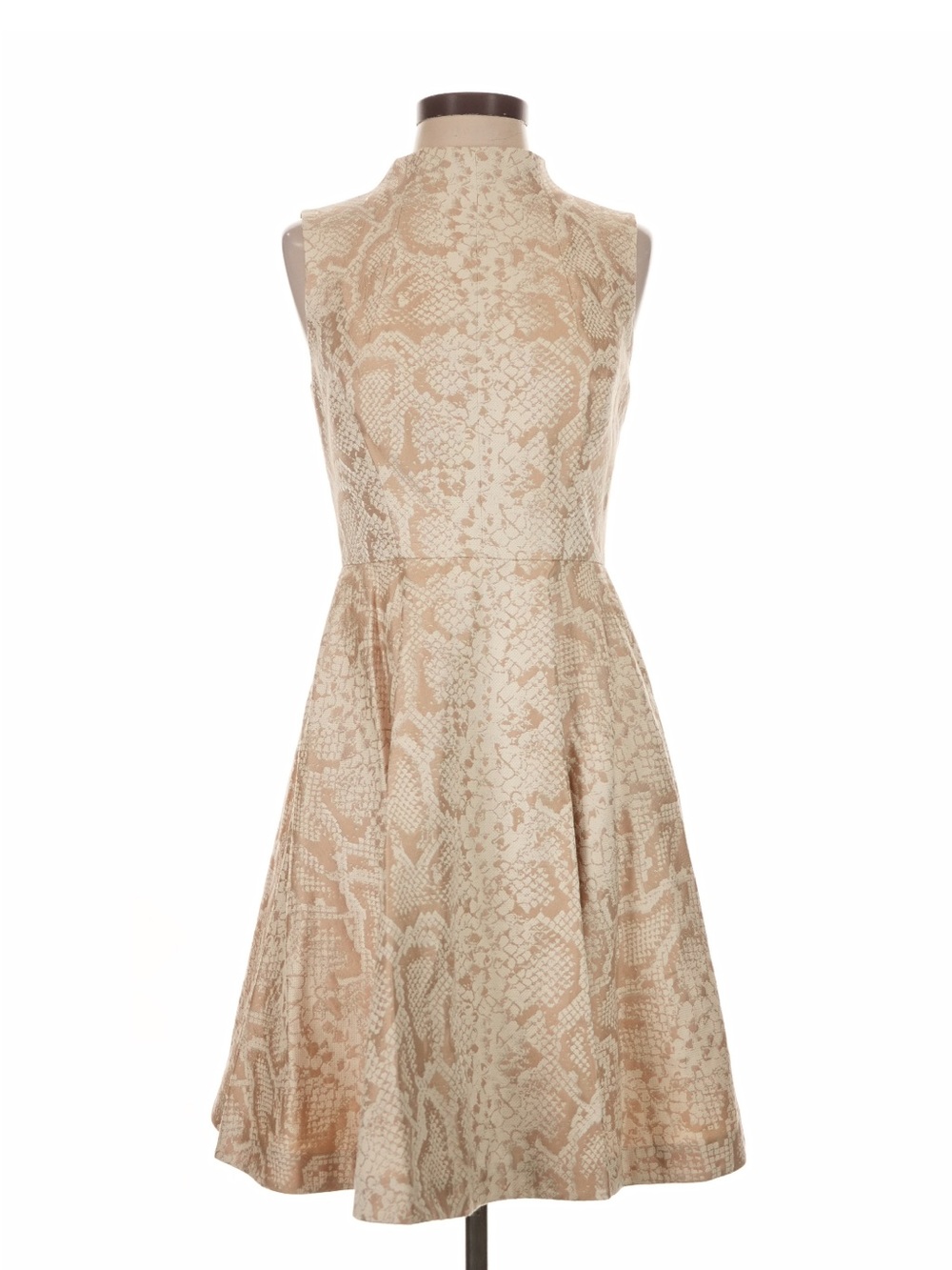 Ted Baker London Beige Snake-Print Sleeveless Midi Dress